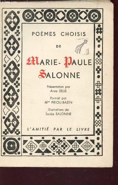 POEMES CHOISIS DE MARIE-PAUL SALONNE.