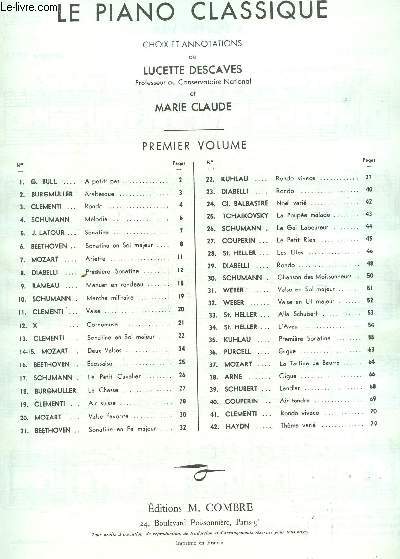 LE PIANO CLASSIQUE : VOLUME I (48 MORCEAUX).