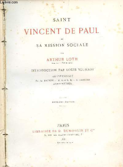 SAINT VINCENT DE PAUL ET SA MISSION SOCIALE / DEUXIEME EDITION.