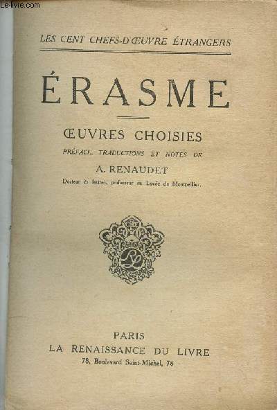 ERASME - OEUVRES CHOISIES / COLLECTIN 