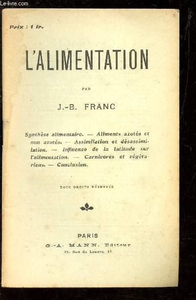 L'ALIMENTATION /