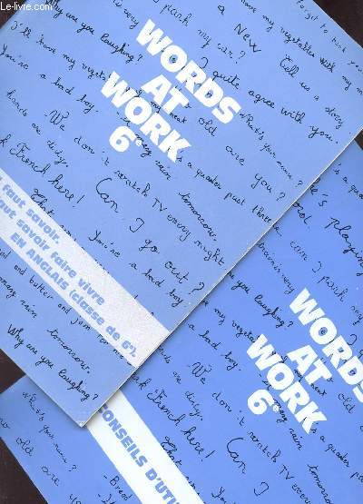 WORDS AT WORK - EN 2 VOLUMES : VOCABULARY + CONSEILS D'UTILISATION.