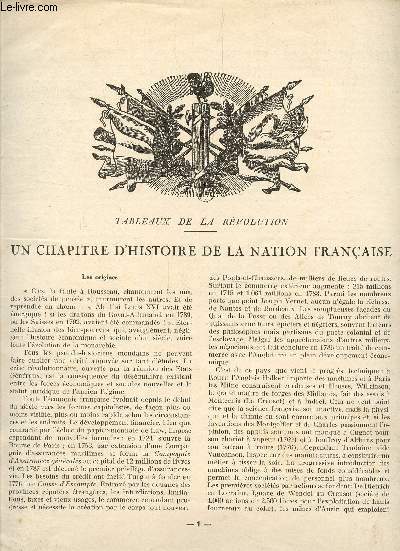 TABLEUX DE LA REVOLUTION : UN CHAPITRE D'HISTOIRE DE LA NATION FRANCAISE + 9 PLANCHES EN NOIR ET BLANC ET COULEURS.