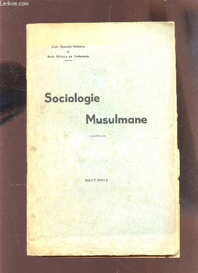 SOCIOLOGIE MUSULMAN - 1940-1941.