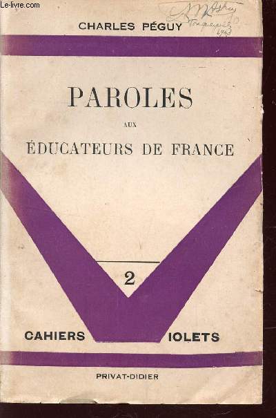 PAROLES AUX EDUCATEURS DE FRANCE - COLLECTION 