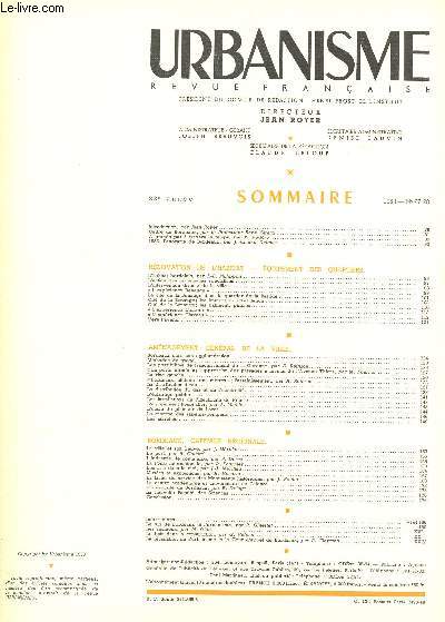 URBANISME - REVUE FRANCAISE - 22e ANNEE - 1953 - N27-28 / (REVUE CONSACREE A LA VILLE DE BORDEAUX).