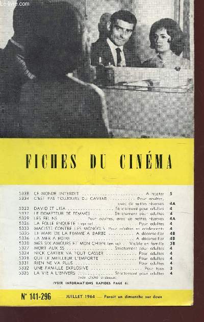 FICHES DU CINEMA - N141-296 - Juillet 1964 / Ce monde interdit /