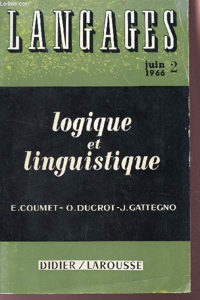 LOGIQUE ET LINGUISTIQUE / COLLECTION 