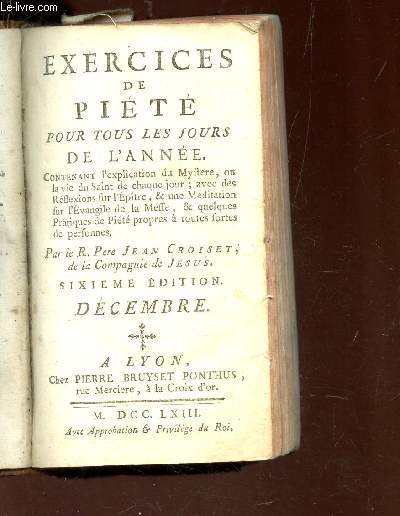 EXERCICES DE PIETE POUR TOUS LES JOURS DE L'ANNEE - decembre / 6e EDITION