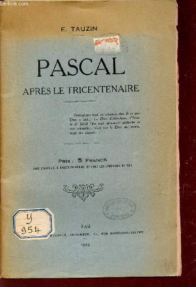 PASCAL APRES LE TRICENTENAIRE.