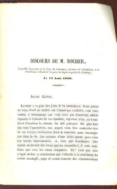 DISCOURS DE M. ROCHER LE 13 AOUT 1860.