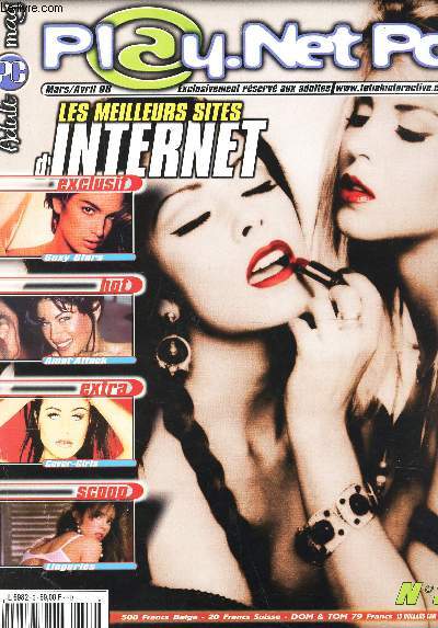 PLAY-NET PC - Mars-avril 98 - N3 / LES MEILLEURS SITES D'INTERNET/ SEXY STARS - AMAT ATTACK / COVER GIRLS / LINGERIES ... + 1 CD ROM.
