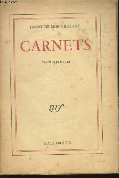 CARNETS - ANNEES 1930  1944.