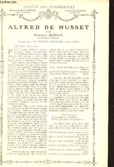 ALFRED DE MUSSET - TROISIEME LECON : LES POESIES NOUVELLES / Supplment aux Lectures pour tous - Anne 1914 - SOCIETE DES CONFERENCES