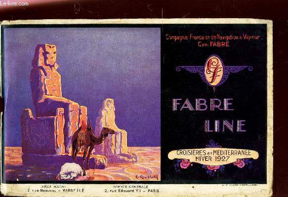 PLAQUETTE : FABRE LINE - COISIERES EN MEDITERRANEE - HIVER 1927