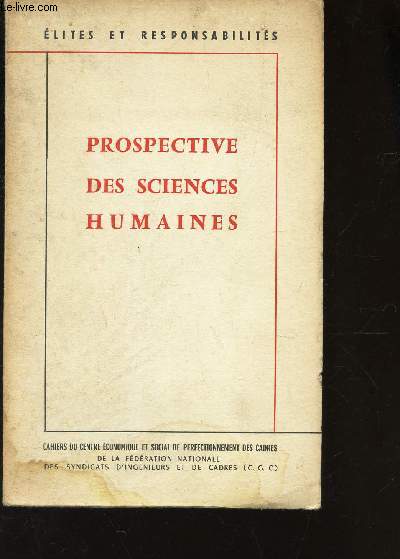 PROSPECTIVE DES SCIENCES HUMAINES / COLLECTION 