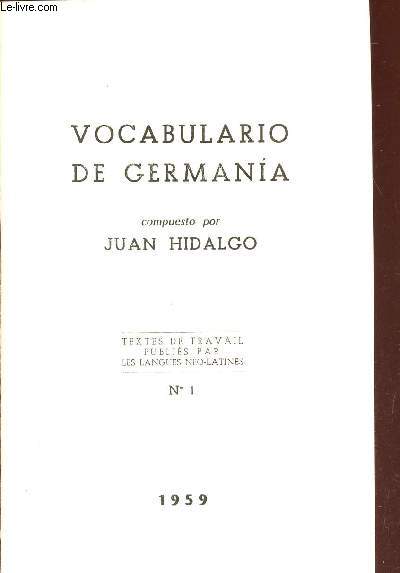 VOCABULARIO DE GERMANIA - N1 / TEXTES DE TRAVAIL PUBLIES PAR LES LANGUES NEO-LATINES.