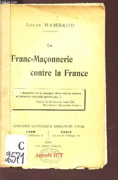 LA FRANC-MACONNERIE CONTRE LA FRANCE