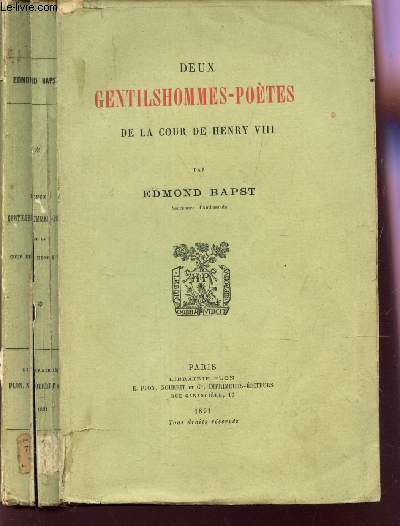 DEUX GENTILSHOMMES-POETES DE LA COUR DE HENRY VIII.