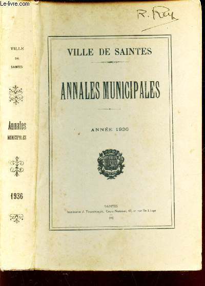 ANNALES MUNICIPALES - ANNEE 1936 + COMPTE ADMINISTRATIF POUR L'EXERCICE 1935.