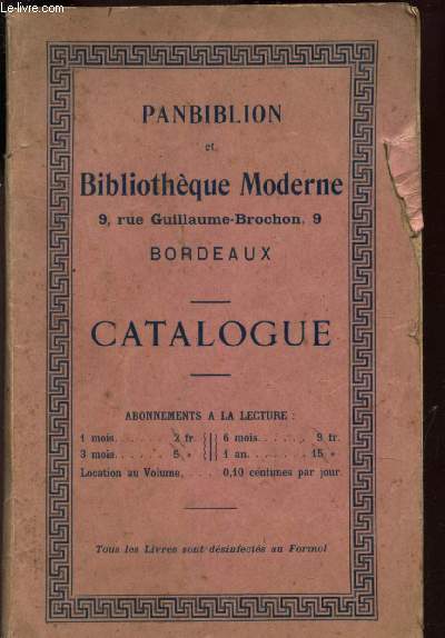 PANBIBLION ET BIBLIOTHEQUE MODERNE - CATALOGUE