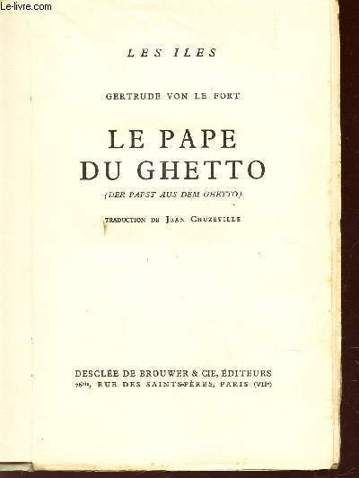 LE PAPE DU GHETTO / COLLECTION 