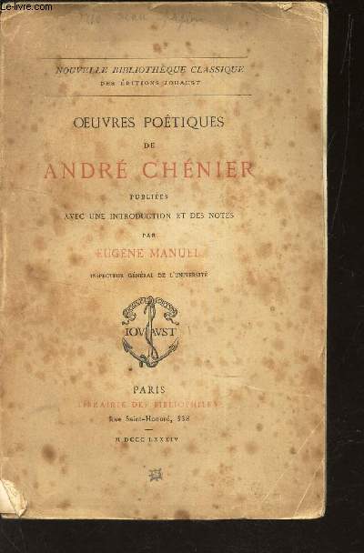 OEUVRES POETIQUES DE ANDRE CHENIER -