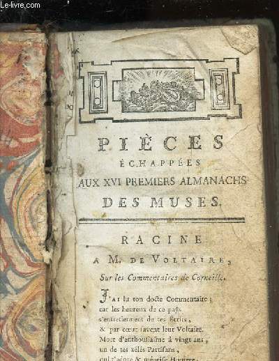 PIECES ECHAPEES AUX XVI PREMIERS ALMANACHS DES MUSES