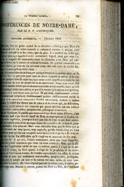 Conferences de Notre Dame - 2 e conference : Fevrier 1849 / Influence de l'amour divin sur les joies de la terre / Pangyrique de St Vincent de Paul.
