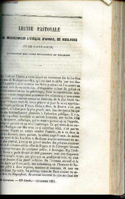 Lettre pastorale de Monseigneur l'evque d'Arras, de Boulogne / Allocution de Mgr l'Eveque de Nevers.