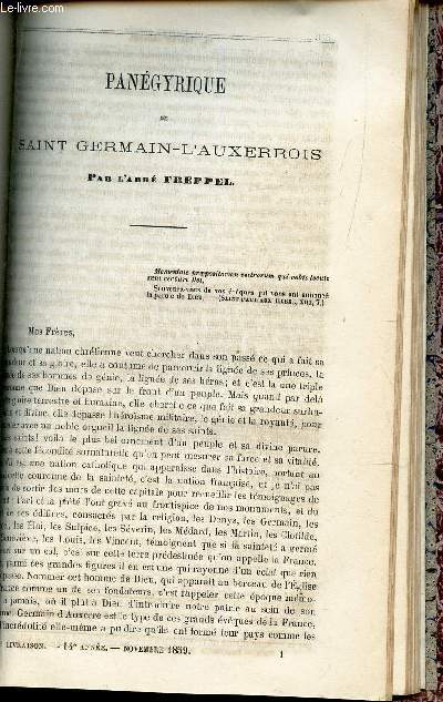 Pangyrique de St Germain l'Auxerrois / Discours prononc a St Sulpice le 1 decembre 1859 par Mgr Amaton