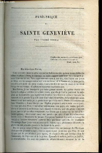 PANEGYRIQUE DE SAINTE GENEVIEVE / ORAISON FUNEBRE Mgr DOMINIQUE-AUGUSTIN DUFETRE; EVEQUE DE NEVERS.
