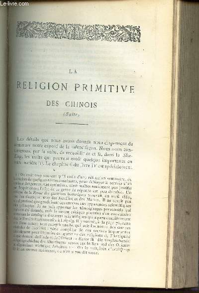 LA RELIGION PRIMITIVE DES CHINOIS (SUITE) / DEUX FOIS PENDU - conte croate (traduction de Victor Derely).