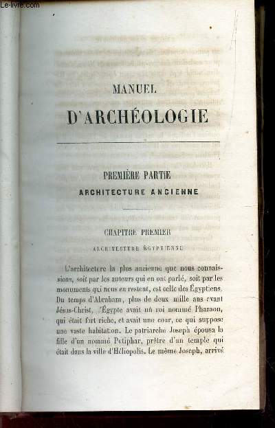 MANUEL D'ARCHEOLOGIE.