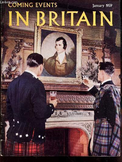 COMING EVENTS IN BRITAIN - January 1959 / Seeing Britain by Motor Coach / The strange stones of Brimham / The river cam at Cambridge / Country houses and gardens of northern irland / Coming events / The raleigh courntry etc..