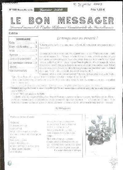 LE BON MESSAGER - N180 - janvier 2003 / Dans nos famille - Infos - Agenda - Dans nos paroisses - Le paroissien curieuc - Divers ...