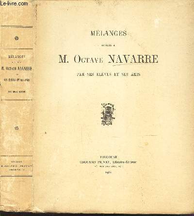MELANGES OFFERTS A M. OCTAVE NAVARRE