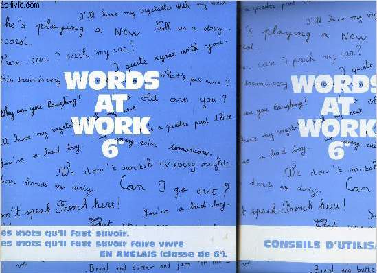 WORDS AT WORK - 6e / 2 VOLUMES : VOCABULARY + CONSEILS D'UTILISATION.