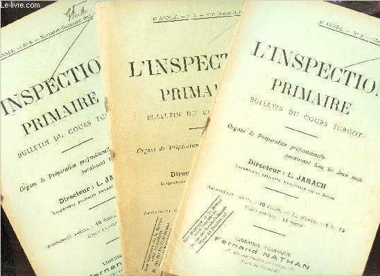 L'INSPECTION PRIMAIRE - 6e anne -3 numeros : N3 + 5 + 6 )- mai-juin - sept-oct - Nov-dec 1912 / COURS TURGOT.
