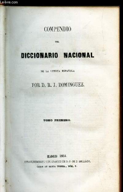COMPENDIO DEL DICCIONARIO NACIONAL DE LA LENGUA ESPANOLA
