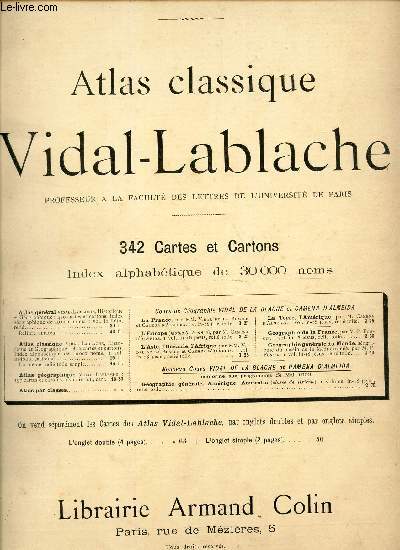 ATLAS CLASSIQUE VIDAL-LABLACHE -