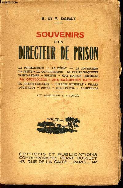 SOUVENIRS D'UN DIRECTEUR DE PRISON -