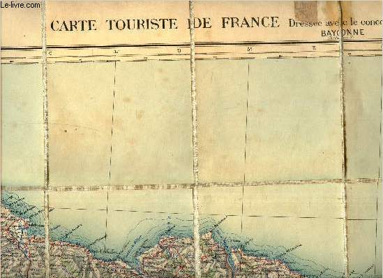 1 CARTE TOILEE DEPLIANTE COULEUR DE : CARTE TOURISTIQUE DE FRANCE / ECHELLE 1: 400.000e.