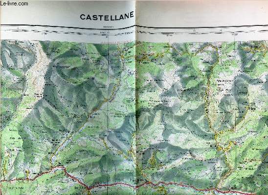 UNE CARTE DEPLIANTE EN COULEUR DE : CASTELLANE - FEUILLE Q-21 / ECHELLE : 1/100.000e.