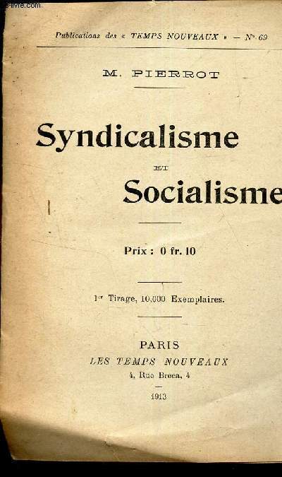 SYNDICALISME et SOCIALISME /N69 DE 