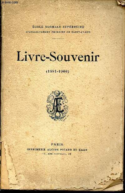 LIVRE-SOUVENIR (1881-1906)