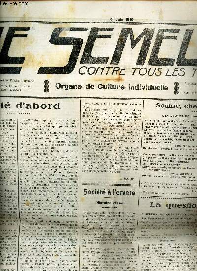 LE SEMEUR contre tous les tyrans - N165- 5 juin 1930 / Verit d'abord / Societ a l'envers / LA question Mozabite / etc...