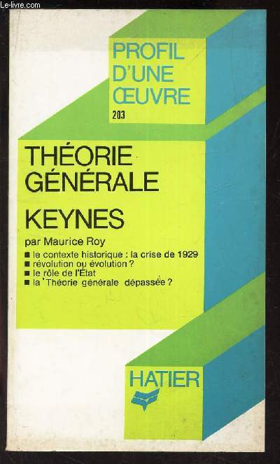 THEORIE GENERALE - KEYNES / N203 DE 