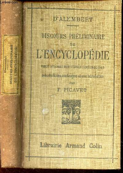 DISCOURS PRELIMINAIRE DE L'ENCYCLOPEDIE -