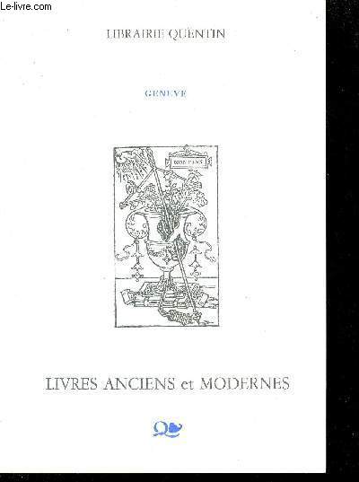 Catalogue Librairie Quentin livres anciens et modernes - Catalogue n8 mai 1988.